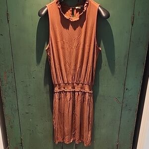 Lilla P Brown Sleeveless Mock Neck Sundress
